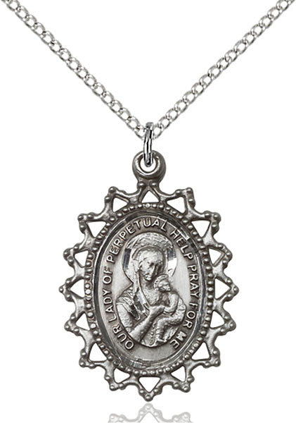 Sterling Silver O/L of Perpetual Help Pendant