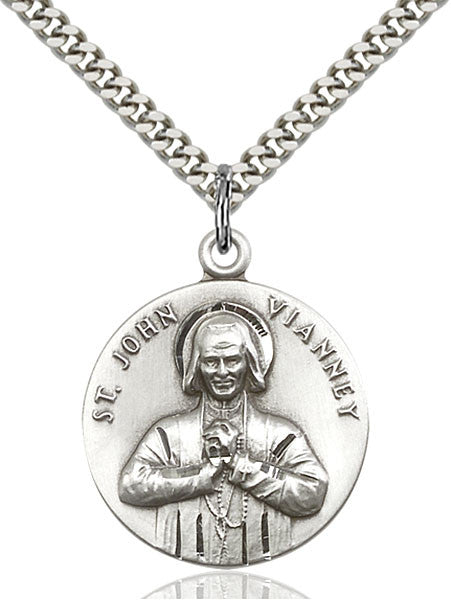 Sterling Silver St. John Vianney Pendant