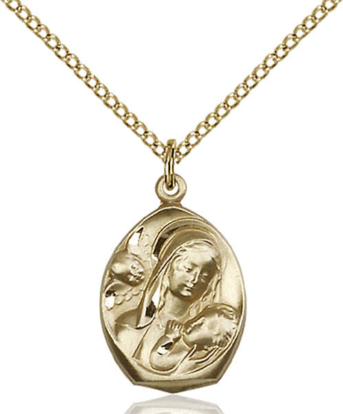 Gold Filled Madonna & Child Pendant