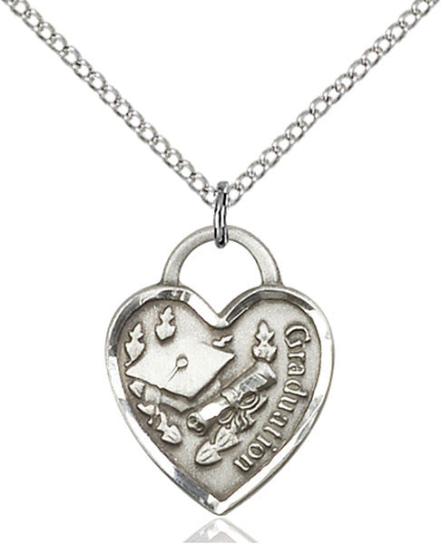 Sterling Silver Graduation Heart Pendant