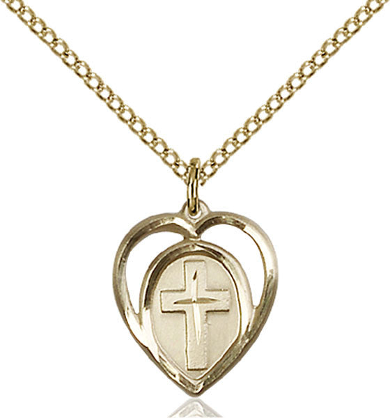 Gold Filled Heart / Cross Pendant