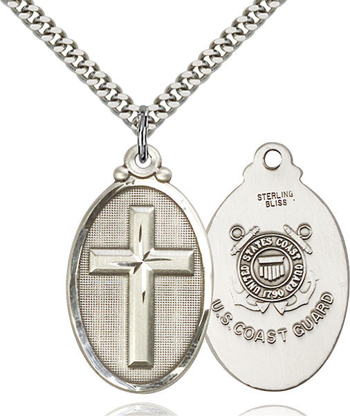 Sterling Silver Cross / Coast Guard Pendant