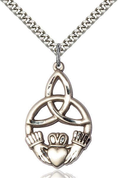 Sterling Silver IRISH KNOT / CLADDAGH Pendant