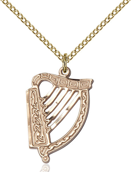 Gold Filled Irish Harp Pendant