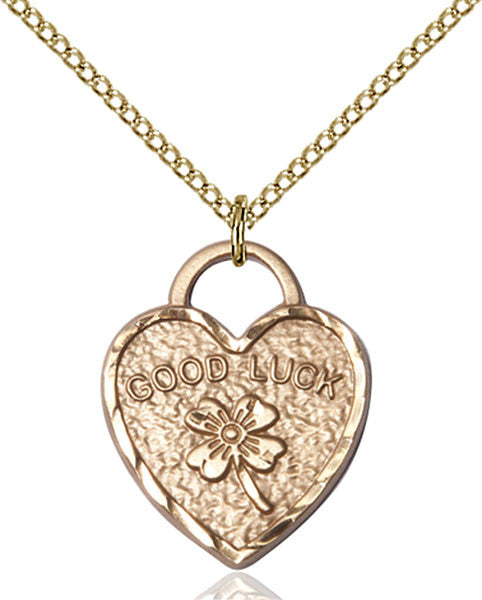 Gold Filled GOOD LUCK SHAMROCK HEART Pendant