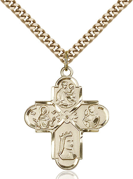 Gold Filled Franciscan 4-Way Pendant