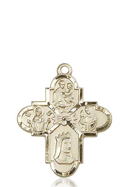 14kt Gold Franciscan 4-Way Medal