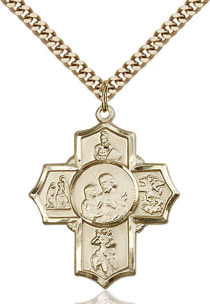 Gold Filled 5-Way Firefighter Pendant