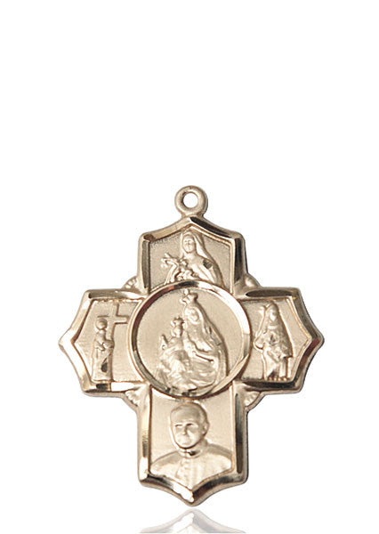 14kt Gold Carmelite 4-Way Medal