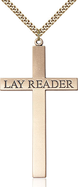 Gold Filled Lay Reader Cross Pendant