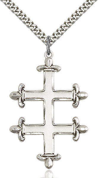 Sterling Silver Cross of Lorraine Pendant