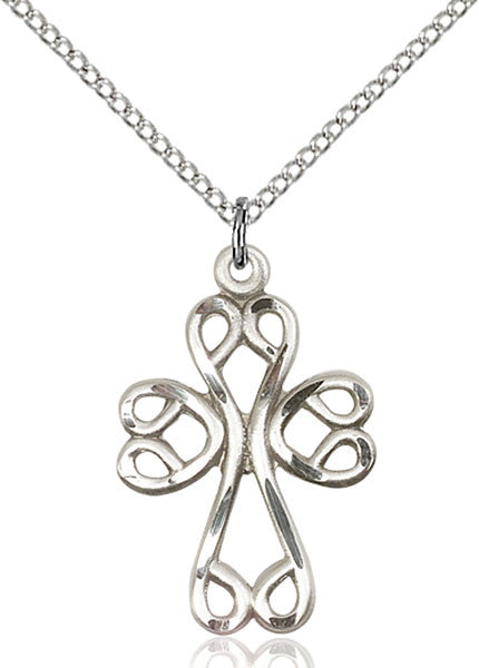 Sterling Silver Scroll Cross Pendant