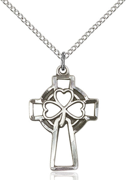 Sterling Silver Shamrock Cross Pendant