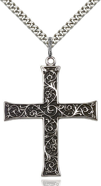 Colgante de cruz de plata esterlina