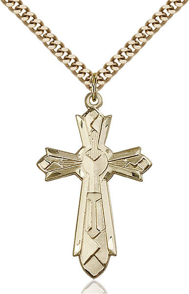 Gold Filled Mosaic Cross Pendant