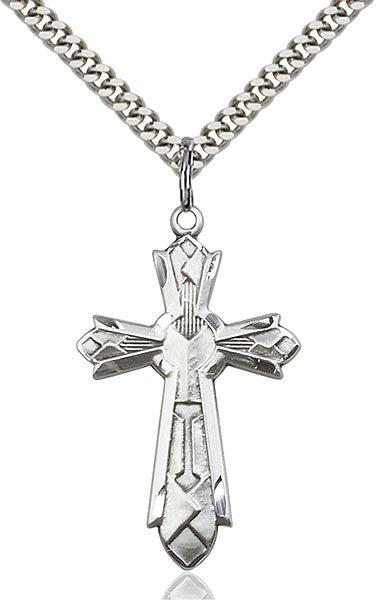 Sterling Silver Mosaic Cross Pendant