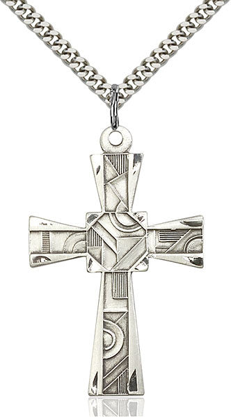 Sterling Silver Mosaic Cross Pendant