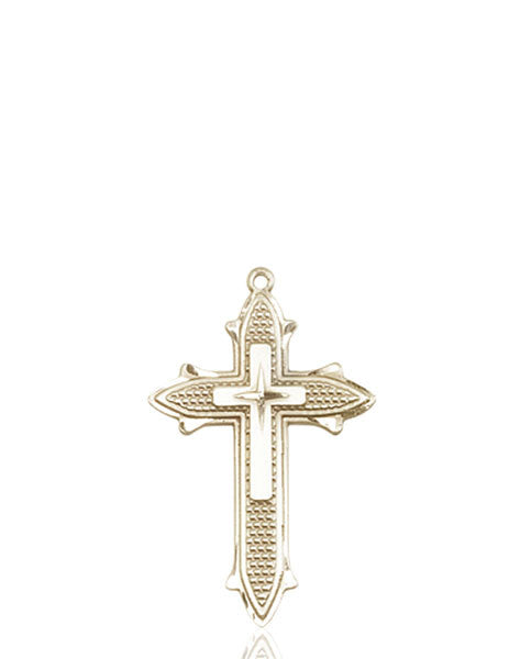 14kt Gold Cross on Cross Medal