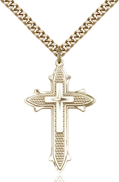 Gold Filled Cross on Cross Pendant