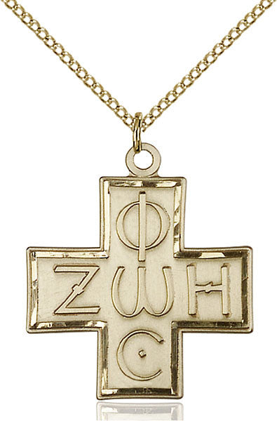 Gold Filled Light & Life Cross Pendant