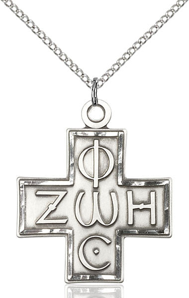 Sterling Silver Light & Life Cross Pendant