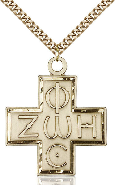 Gold Filled Light & Life Cross Pendant