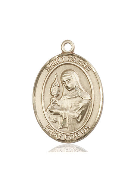 14kt Gold St. Clare of Assisi Medal