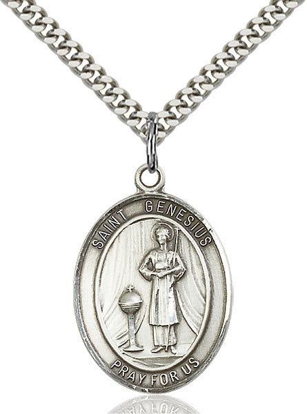 Sterling Silver St. Genesius of Rome Pendant