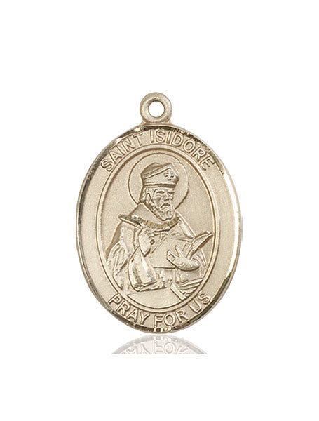 14kt Gold St. Isidore of Seville Medal