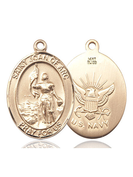 14kt Gold St. Joan Of Arc / Navy Medal