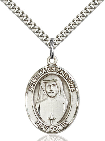 Colgante de Santa María Faustina en Plata de Ley