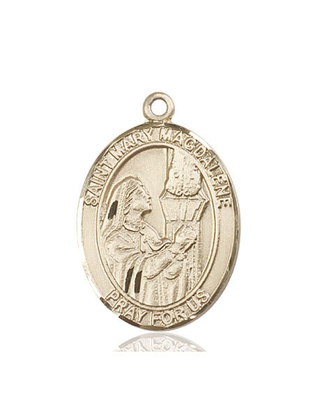 Medalla de Santa María Magdalena en oro de 14kt