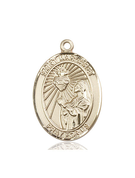 Medalla de Alacoque de Santa Margarita María en oro de 14kt