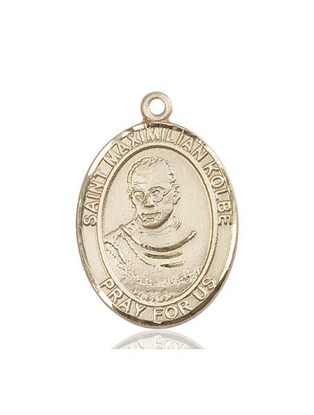 Medalla de San Maximiliano Kolbe de oro de 14 kt