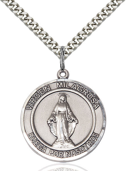 Colgante Virgen Milagrosa Plata de Ley