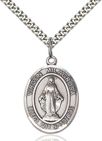 Colgante Virgen Milagrosa Plata de Ley