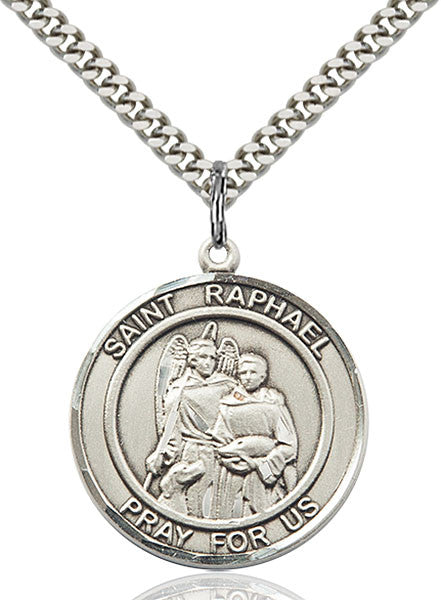 Sterling Silver St. Raphael the Archangel Pendant