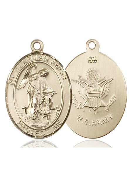 14kt Gold Guardian Angel Medal