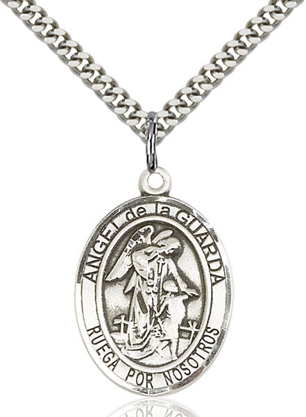 Sterling Silver Angel de la Guarda Pendant