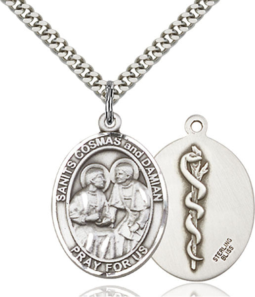 Sterling Silver Sts. Cosmas & Damian / Doctors Pendant