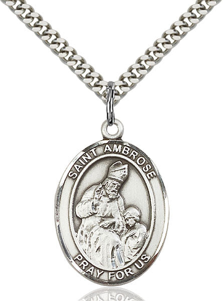 Sterling Silver St. Ambrose Pendant