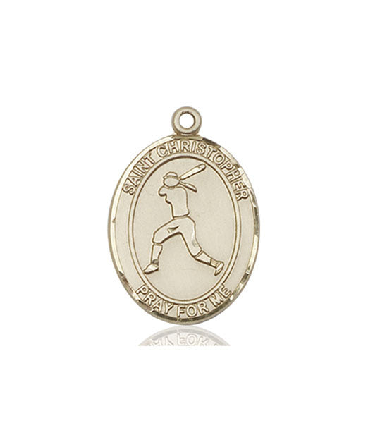 14kt Gold St. Christopher/Softball Medal