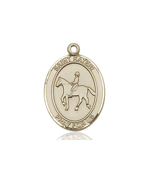 14kt Gold St. Kateri / Equestrian Medal