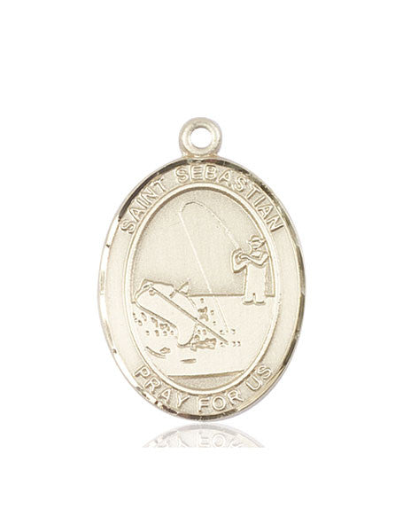 14kt Gold St. Sebastian / Fishing Medal