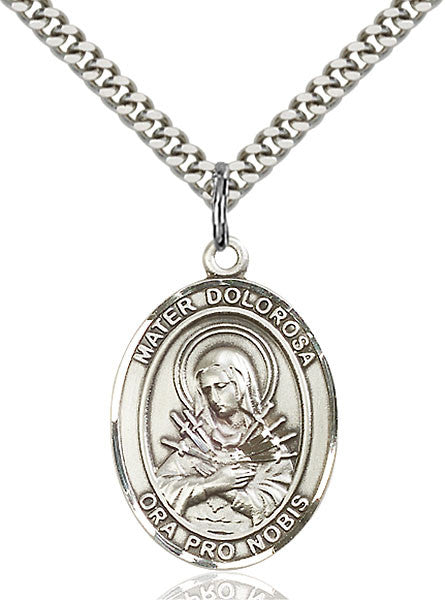 Sterling Silver Mater Dolorosa Pendant