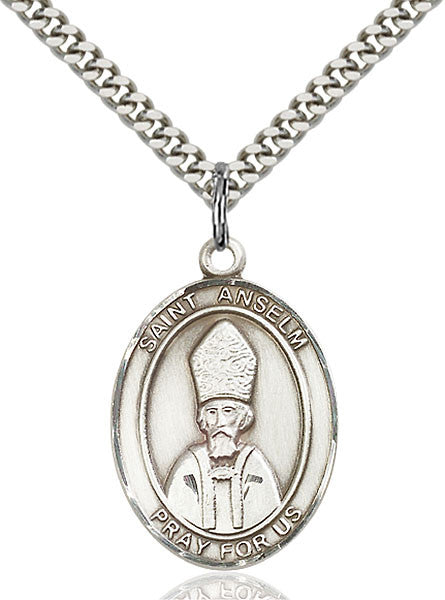 Sterling Silver St. Anselm of Canterbury Pendant