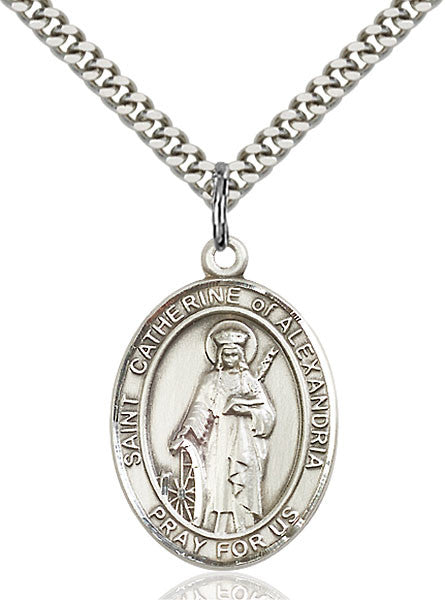 Sterling Silver St. Catherine of Alexandria Pendan