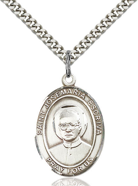 Sterling Silver St. Josemaria Escriva Pendant