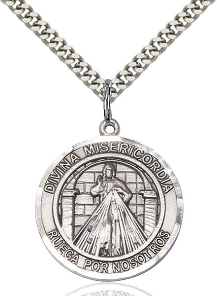 Sterling Silver Divina Misericordia Pendant