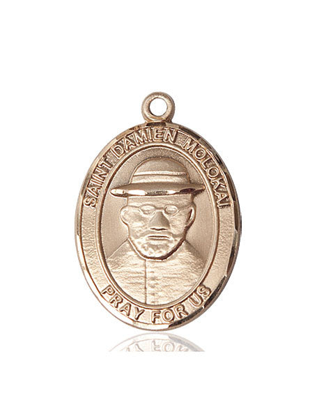 14kt Gold St. Damien of Molokai Medal